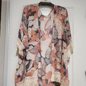 Entro  Size M/L Like New Lightweight Open Front Coverup